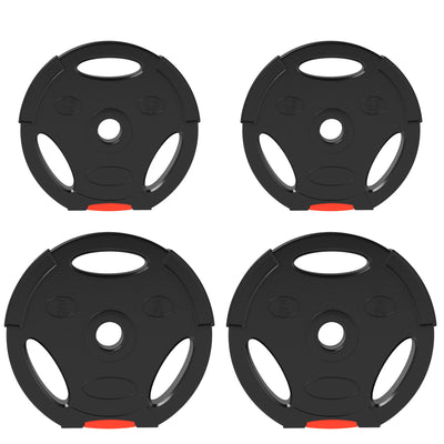 15kg Barbell Weight Plates Set for Strength Training and Home Gym Workouts Black AOSOM