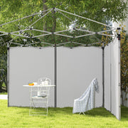 Set of 2 Grey Gazebo Side Walls with Zips 3x3m Easy Replacement for Outdoor Shelters