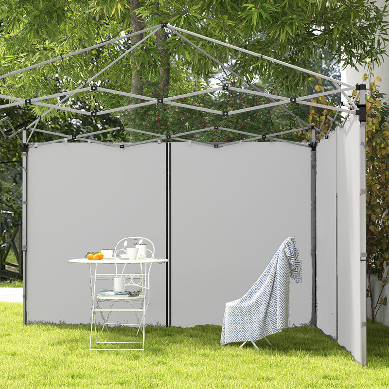 Set of 2 Grey Gazebo Side Walls with Zips 3x3m Easy Replacement for Outdoor Shelters