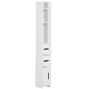 Tall Freestanding Bathroom Cabinet with Open Shelves and 3 Doors for Extra Storage White