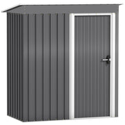 Light Grey 5 x 3ft Windowless Metal Garden Storage Shed with Sliding Door and Sloped Roof by Outsunny