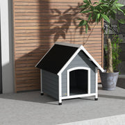 Outdoor Wooden Dog Kennel with Removable Floor for Medium Dogs Weatherproof Design Brown
