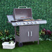 4+1 Burner Gas BBQ Grill with Warming Rack and Storage for Garden and Camping by Outsunny