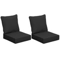4 Piece Outdoor Chair Cushion Set for Garden or Patio with Soft Seat and Back Support