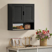Wall Mounted Bathroom Cabinet With Adjustable Shelves For Compact Storage Black AOSOM