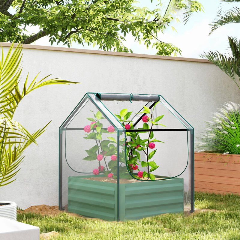Green 61 x 61cm Garden Planter Bed with Protective Cover by Outsunny