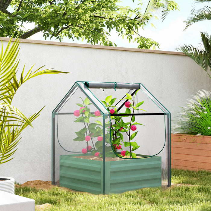 Green 61 x 61cm Garden Planter Bed with Protective Cover by Outsunny