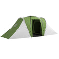 3 Room Family Camping Tent with Separate Bedrooms and Living Area for Group Trips Green and White