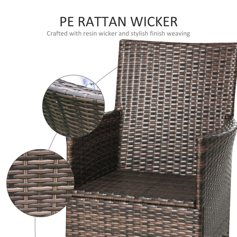 Set of 4 Brown Rattan Garden Dining Chair Set With Cream Cushions Ideal For Patio Or Outdoor Lounging