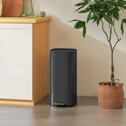 30L Pedal Bin with Soft Close Lid and Removable Inner Bucket for Kitchen or Office Black