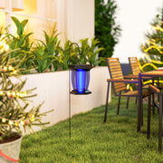 2 in 1 Electric Fly Zapper and Solar Garden Lantern with USB Rechargeable Light by Outsunny AOSOM