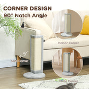 Grey 56cm Corner Cat Scratching Post with Sisal Pad for Claw Care by PawHut