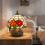 Compact Bedside Table Lamp with Stained Glass Shade for Soft Bedroom Lighting Bronze Multicoloured Homcom