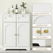 Bathroom Floor Cabinet with 2 Storage Drawers Ideal for Towels and Toiletries White
