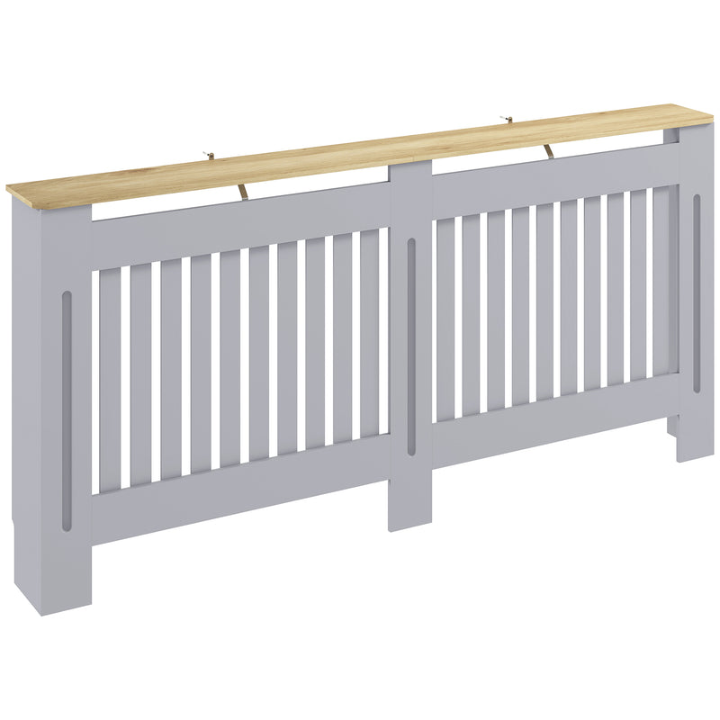 Radiator Cover with Shelf for Extra Storage and Safety Slatted Front Grey Homcom