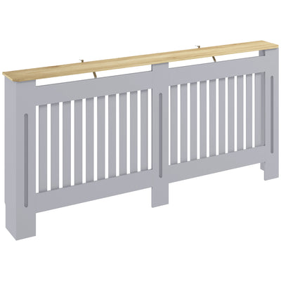 Radiator Cover with Shelf for Extra Storage and Safety Slatted Front Grey Homcom