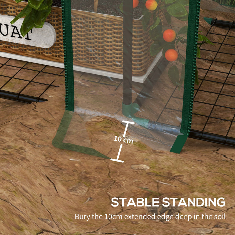 Mini Lean To Greenhouse with Three Shelves Ideal for Small Gardens and Balconies Green