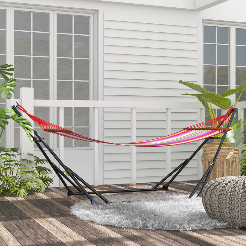 Black Foldable Hammock with Metal Frame and Carry Bag for Garden or Patio Use 120kg Load