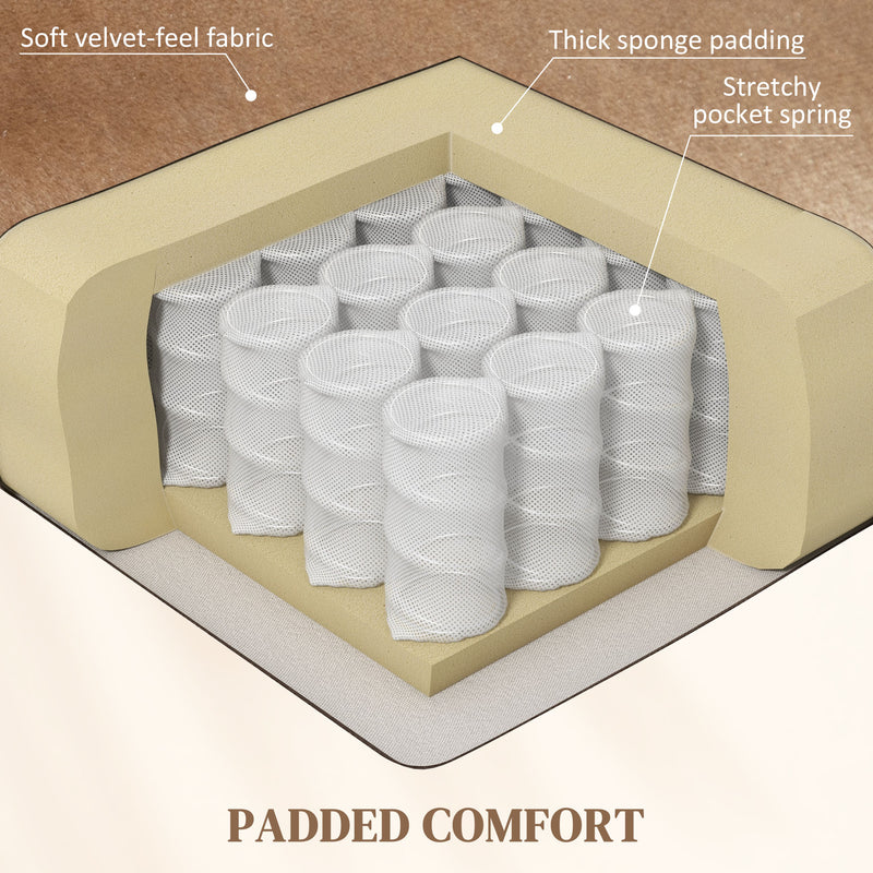 Brown Velvet Feel Electric Lift Recliner Chair with Comfortable Padding by HOMCOM