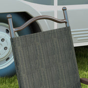Set of 2 Folding Garden Chairs with Breathable Mesh Seats for Outdoor Use Dark Brown AOSOM