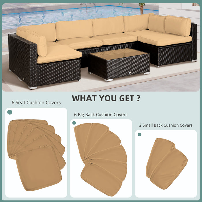 14 Piece Outdoor Cushion Set Beige Weather Resistant by Outsunny