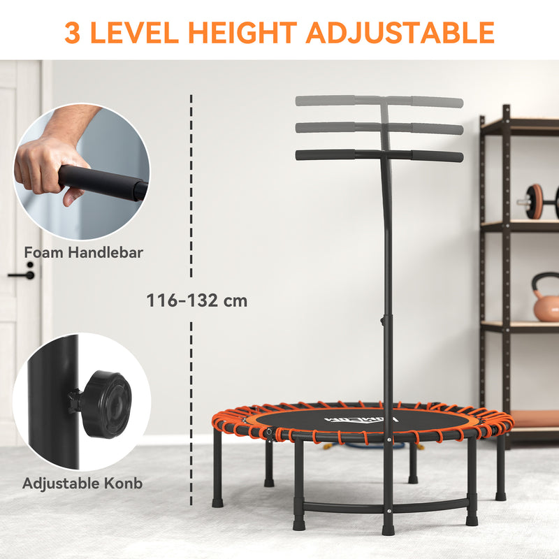 Mini Orange Kids Trampoline with Adjustable Handle and Steel Frame by Outsunny AOSOM