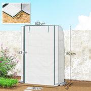 Portable Mini Greenhouse With Roll Up Door For Indoor And Outdoor Growing White Outsunny