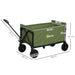 120L Green Folding Garden Trolley Cart With Wheels and Adjustable Handle by Outsunny