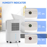 White 12L Dehumidifier with Touch Panel and LED Display for Home Use by HOMCOM