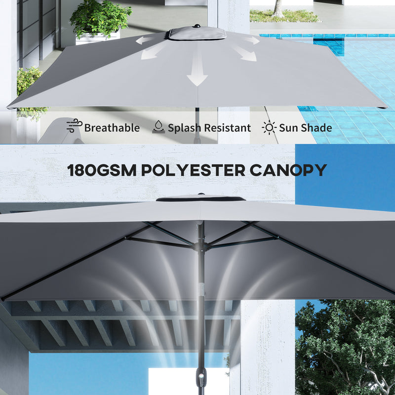 Garden Parasol with Adjustable Tilt for All Day Shade and Comfort Light Grey
