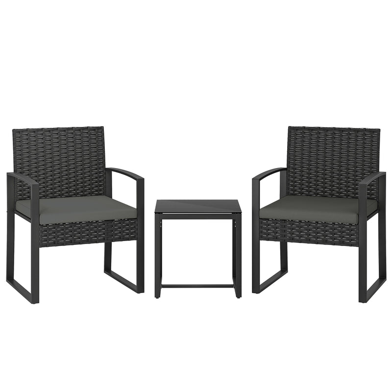 Garden Bistro Set for Small Balconies with Cushioned Chairs and Table