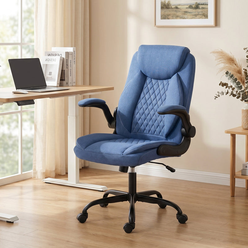Office Chair with Flip Up Armrests for Space Saving Home Office Comfort