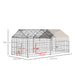 Large Metal Rabbit Run and Guinea Pig Playpen 220 cm Pet Cage in Beige by PawHut