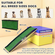 Foldable Dog Ramp with Non Slip Surface Ideal for Cars and Home Use, Black AOSOM