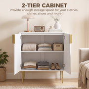Art Deco Style Sideboard with Adjustable Shelf Ideal for Dining or Living Room White