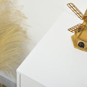 White Tall Chest of Drawers with Gold Legs for Bedroom Organisation