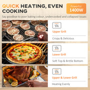 21L Mini Countertop Oven With Adjustable Temperature Ideal For Small Kitchens White