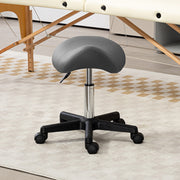 Adjustable Saddle Stool With Wheels For Salon Spa Massage Or Tattoo Use Grey