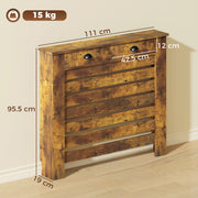 Radiator Cover with Storage Drawer for Safe Family Use and Tidy Hallway Rustic Brown Homcom