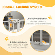 Adjustable Extra Wide Metal Dog Safety Gate for Doorways and Stairs, White