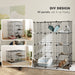 Large 4 Tier DIY Cat Cage with Hammock Ramps and 5 Doors for Indoor Use by PawHut