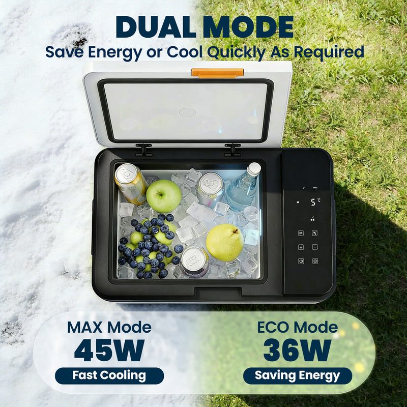 Portable Electric Car and Home Cooler 30L for Chilled Food and Drinks on the Go Black Grey