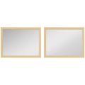 HOMCOM Wall Bathroom Mirror, 30 x 40 cm Wall-Mounted Mirror for Living Room, Bedroom, Hallway, Set of 2, Natural AOSOM