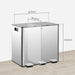 Steel Triple Kitchen Pedal Bin 3 x 15L with Soft Close Lid and Removable Buckets by HOMCOM