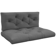 Padded Pallet Cushion Set for Garden Seating with Back Support Dark Grey AOSOM