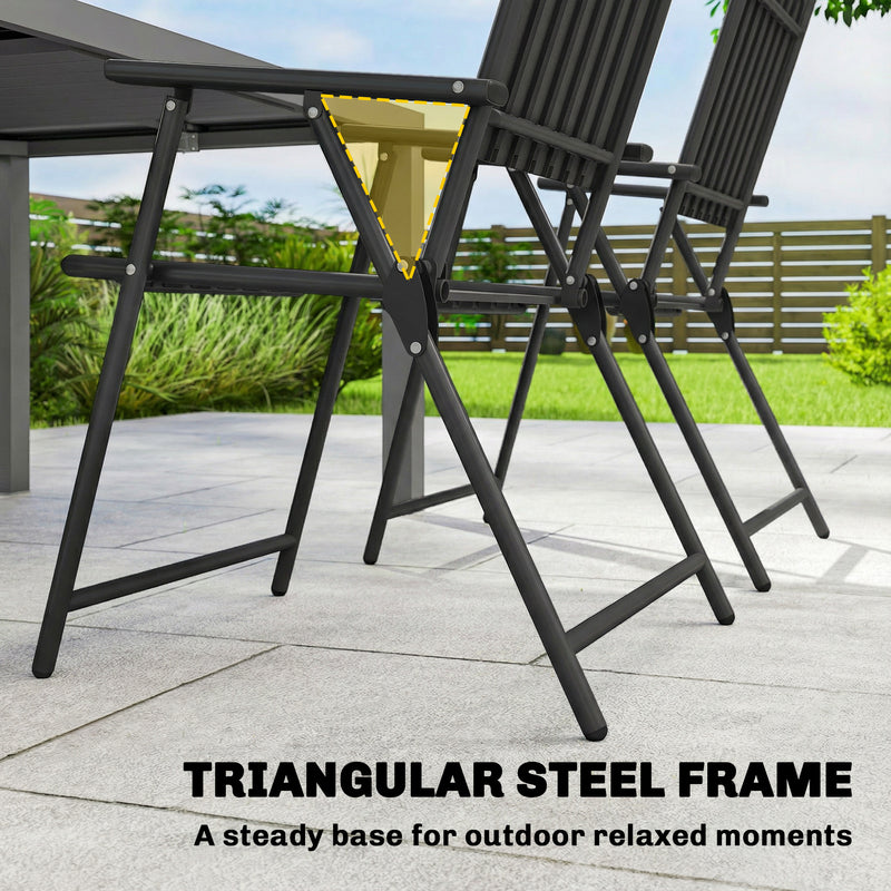 Folding Garden Dining Chairs Set of 4 for Flexible Indoor or Outdoor Seating Black