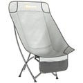 Folding Camping Moon Chair Quick Comfort No Assembly with Carry Bag Light Grey