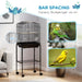 Black Bird Cage for Budgies Canaries Finches with Stand Wheels Storage Shelf by PawHut
