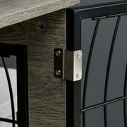 Indoor Dog Crate Furniture With Cushion and Lockable Door for Medium Dogs Grey