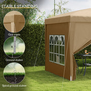 Khaki 3x3m Pop Up Gazebo Waterproof Outdoor Shelter With Carry Bag by Outsunny